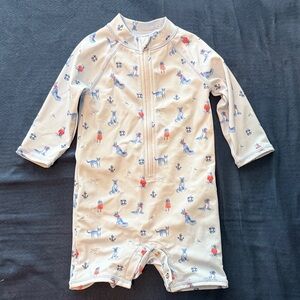 Janie and jack Nautical dog swim rashguard swimsuit 12-18 month